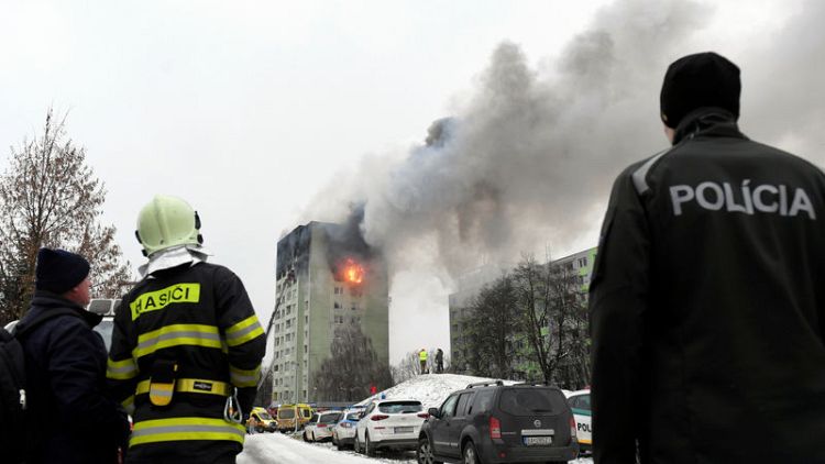 Gas explosion kills at least three in Slovakia, people trapped by fire