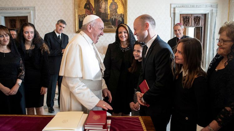 Pope meets with Maltese PM hit by scandal over reporter's murder