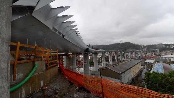Ponte Genova: ripresi lavori in cantiere Ponte Genova: ripresi lavori in cantiere