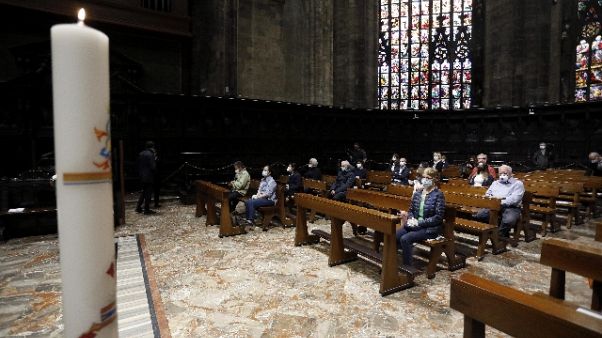Prima messa a Duomo Milano dopo lockdown Prima messa a Duomo Milano dopo lockdown