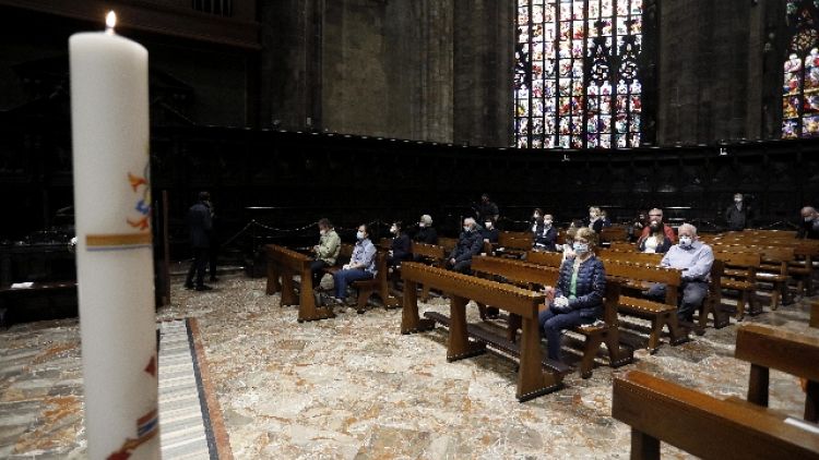 Prima messa a Duomo Milano dopo lockdown