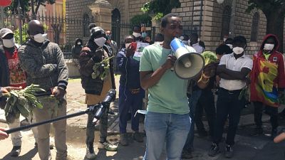 Migranti: protesta braccianti a Foggia Migranti: protesta braccianti a Foggia