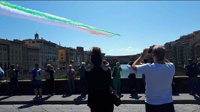 Passaggio Frecce Tricolori su Firenze Passaggio Frecce Tricolori su Firenze