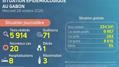 Coronavirus - Gabon : Situation Épidémiologique au Gabon (28 octobre 2020)