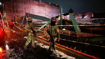 Storm causes structure over Aztec ruins to collapse in Mexico City Storm causes structure over Aztec ruins to collapse in Mexico City