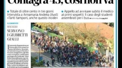 Il giornale pubblica foto di maxi assembramento a fermata bus Il giornale pubblica foto di maxi assembramento a fermata bus
