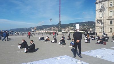 Manifestazione Fipe in piazza Unità d'Italia a Trieste Manifestazione Fipe in piazza Unità d'Italia a Trieste
