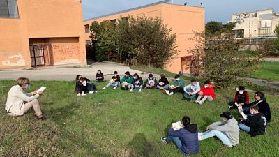 Con una classe del liceo Pietro Sette di Santeramo in Colle Con una classe del liceo Pietro Sette di Santeramo in Colle