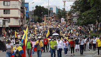 Protestas en Colombia entran en su tercera semana, líderes advierten que continuarán Protestas en Colombia entran en su tercera semana, líderes advierten que continuarán