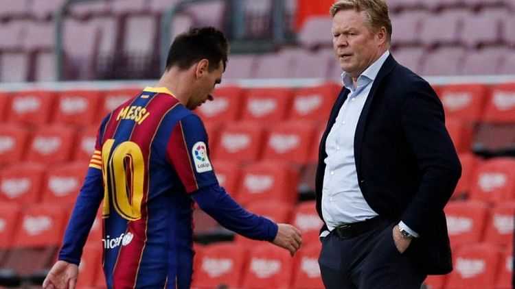 Koeman guarda silencio sobre futuro en el Barça, ansioso porque Messi continúe