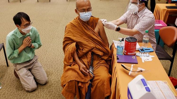 Thailand starts COVID-19 vaccinations for monks at risk