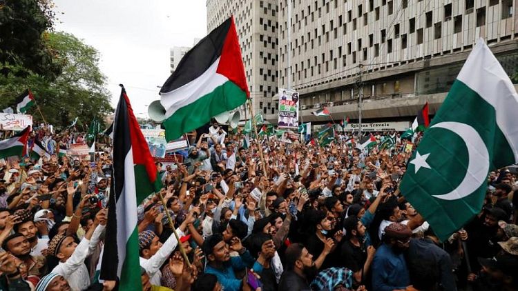 Pakistanis rally in support of Palestinians