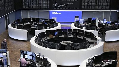 European stocks retreat from record highs, Deutsche Bank drags