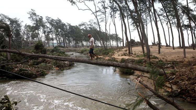 Huge swathes of farm land swamped in eastern India after cyclone