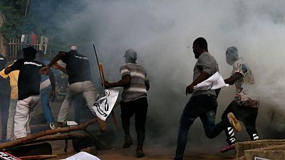 Nigerian police fire tear gas and detain several protesters - witnesses Nigerian police fire tear gas and detain several protesters - witnesses