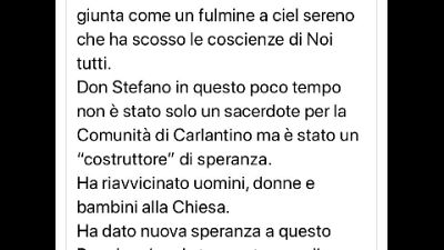 La protesta del primo cittadino di Carlantino, nel Foggiano La protesta del primo cittadino di Carlantino, nel Foggiano