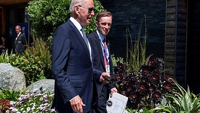 White House says G7 rally around need to "counter and compete" with China White House says G7 rally around need to "counter and compete" with China