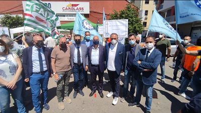 Stamani protesta davanti a Questura Crotone Stamani protesta davanti a Questura Crotone