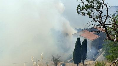 Vigili del fuoco e forestale sono impegnati nello spegnimento Vigili del fuoco e forestale sono impegnati nello spegnimento