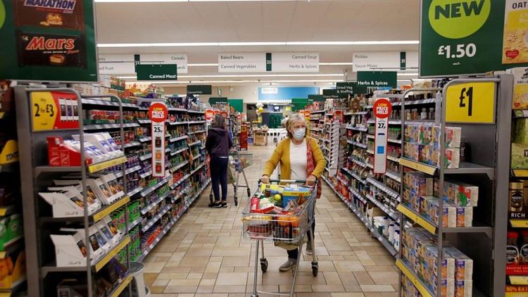 British grocery sales dip as indoor hospitality reopens