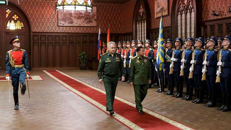 Russia says to boost military ties with Myanmar as junta leader visits