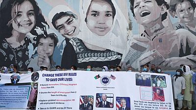 Former interpreters protest in Kabul to demand US visas ahead of pullout Former interpreters protest in Kabul to demand US visas ahead of pullout