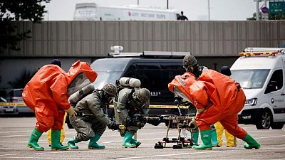 South Korea holds drill in Seoul to prepare for drone attacks South Korea holds drill in Seoul to prepare for drone attacks