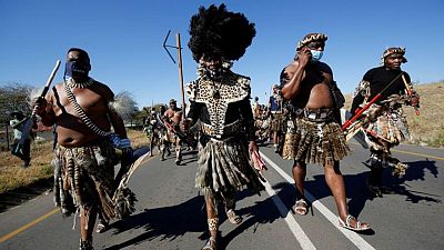 S.Africa's Zuma marches with supporters opposed to his jailing S.Africa's Zuma marches with supporters opposed to his jailing