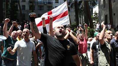 Protesters storm LGBT+ campaigners' office in Tbilisi before planned march Protesters storm LGBT+ campaigners' office in Tbilisi before planned march