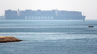 Ever Given container ship under way for departure from Suez Canal- Reuters witness Ever Given container ship under way for departure from Suez Canal- Reuters witness