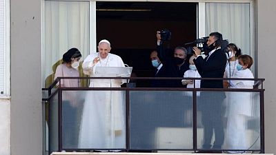 Pope appears in public for first time since surgery Pope appears in public for first time since surgery
