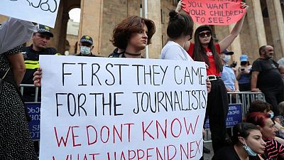 Scuffles flare in Georgia parliament after death of journalist Scuffles flare in Georgia parliament after death of journalist