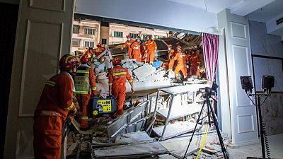 Death toll rises to 17 in partial collapse of China hotel Death toll rises to 17 in partial collapse of China hotel