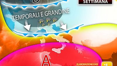 Previsti temporali e grandinate al nord e da domani su Appennini Previsti temporali e grandinate al nord e da domani su Appennini