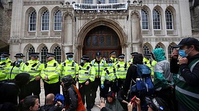 Climate change activists target City of London's Guildhall