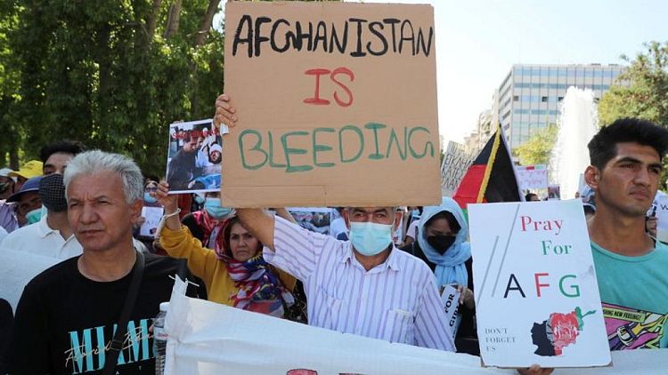 'We want peace from the world,' Afghans protest in Athens
