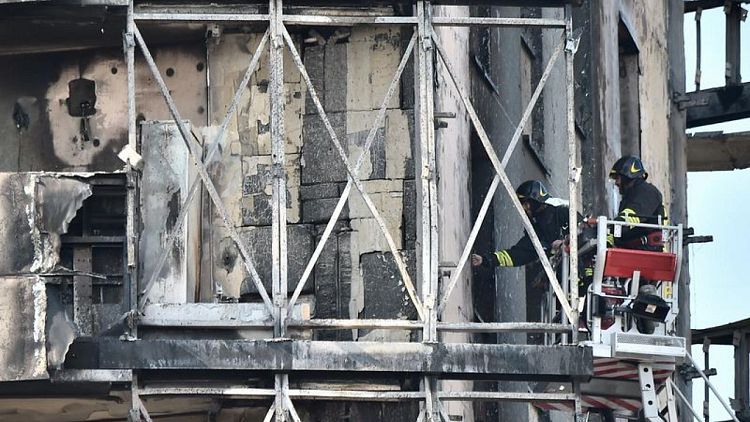 Milan mayor says cladding melted in tower block blaze, as in London's Grenfell