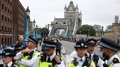 Extinction Rebellion protesters block London's Tower Bridge