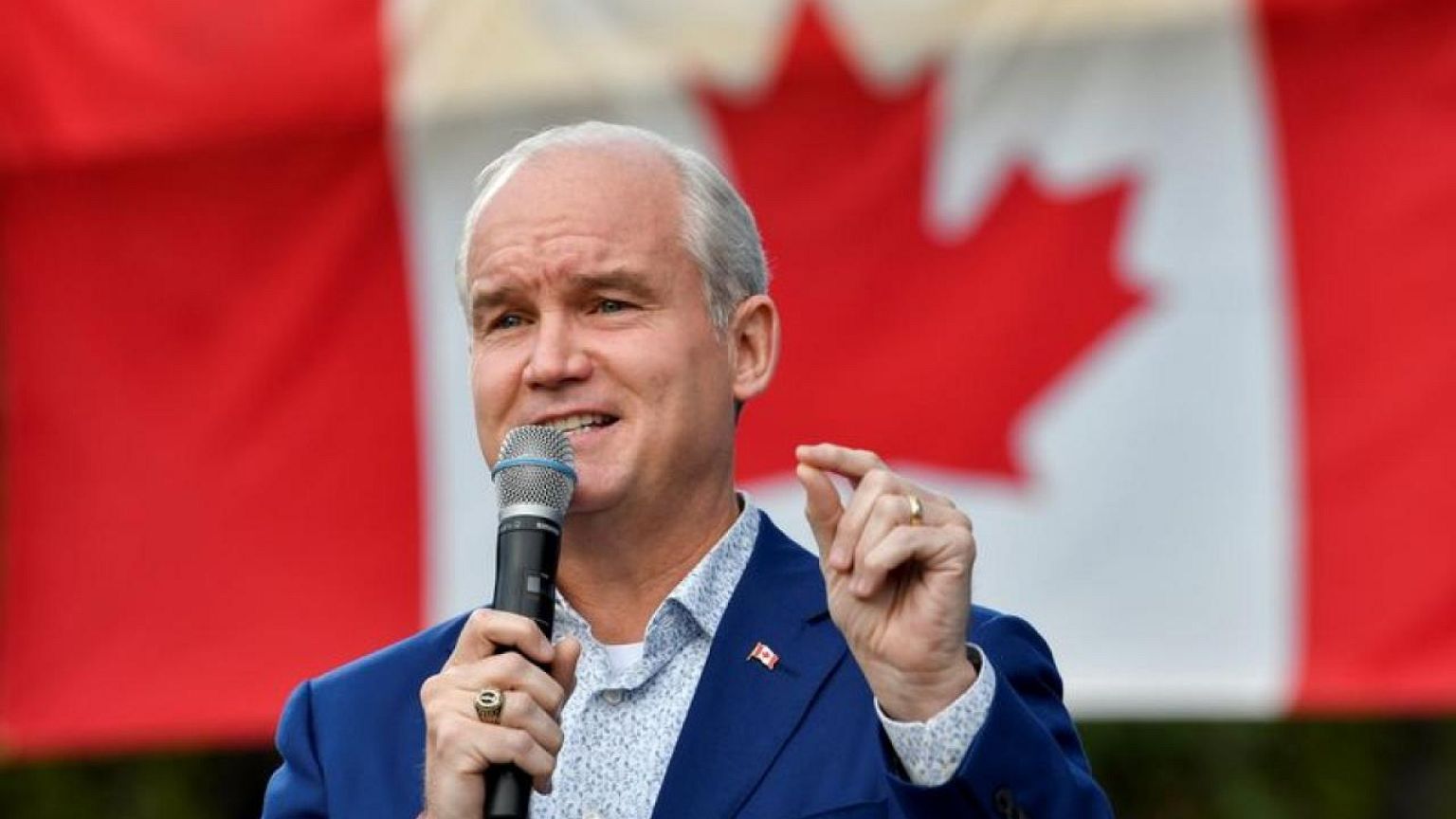 Canada opposition chief, leading in election race, under fire over gun control
