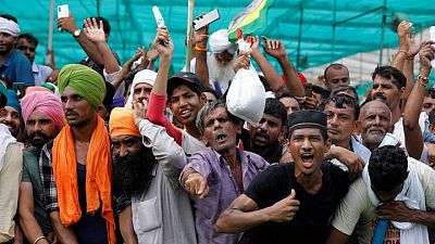 Hundreds of thousands of Indian farmers rally against farm laws Hundreds of thousands of Indian farmers rally against farm laws
