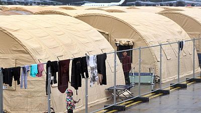 Toys and bouncy castle for Afghan kids stranded at U.S. base in Germany Toys and bouncy castle for Afghan kids stranded at U.S. base in Germany