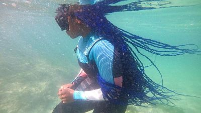 S.Africa's first black free dive instructor turns tide on apartheid history S.Africa's first black free dive instructor turns tide on apartheid history