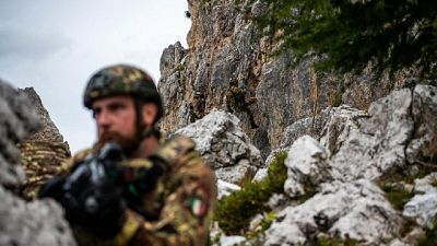 Sopra Cortina, 22 settembre prove combattimento in alta montagna