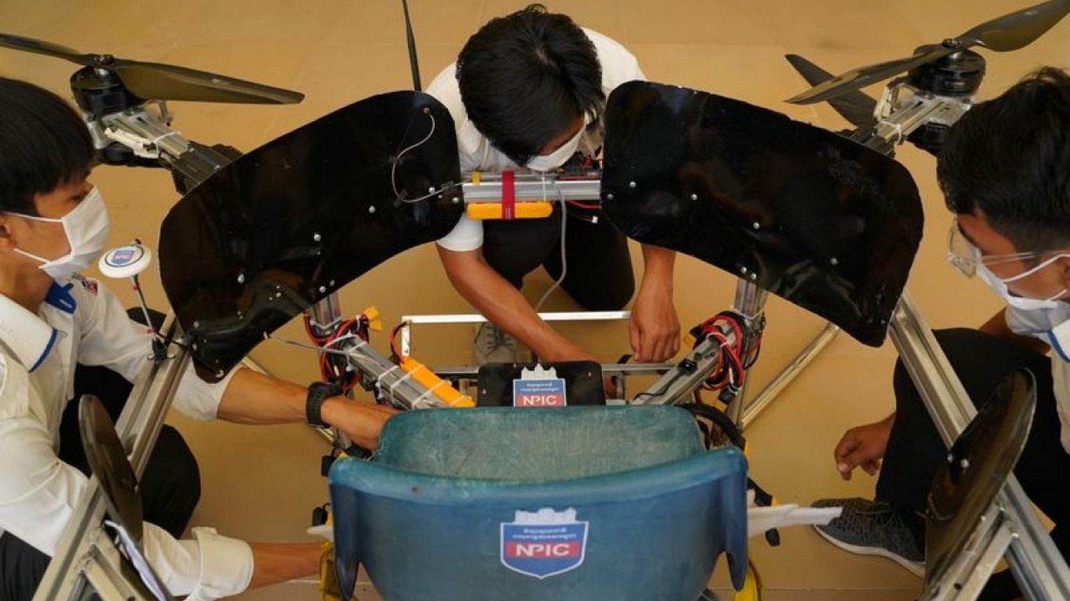 Buckle up: Cambodian students build manned drone to aid community