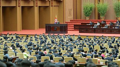N.Korea's Kim offers to reopen hotline with South; denounces 'hostile' U.S. N.Korea's Kim offers to reopen hotline with South; denounces 'hostile' U.S.