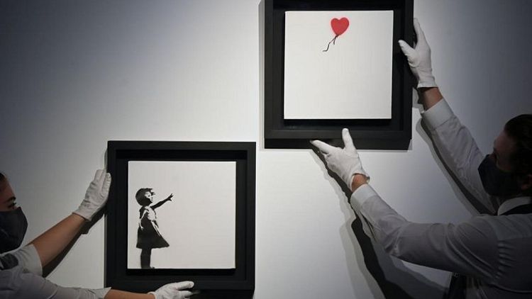 Banksy's 'Girl With Balloon' diptych up for auction for the first time