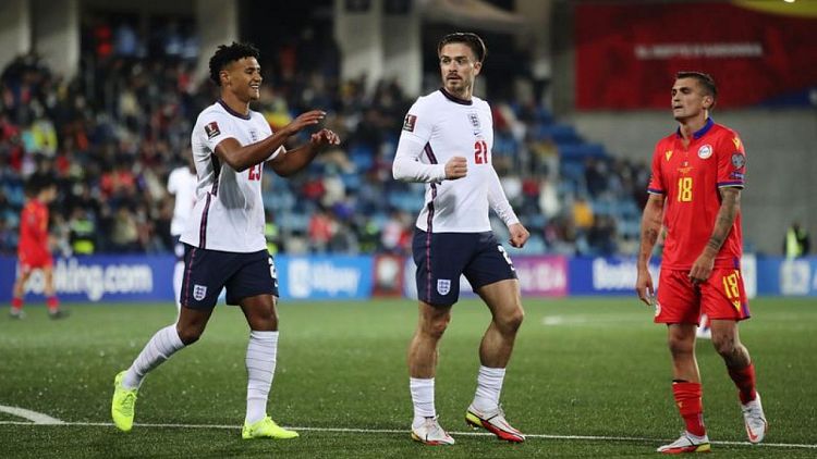 Soccer-England ease to 5-0 win in Andorra