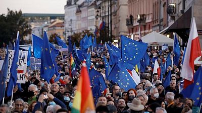 "El Brexit puede suceder aquí": polacos se manifiestan en apoyo a la adhesión UE