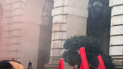 Affisso di fronte striscione 'Landini sai che dispiacere...' Affisso di fronte striscione 'Landini sai che dispiacere...'