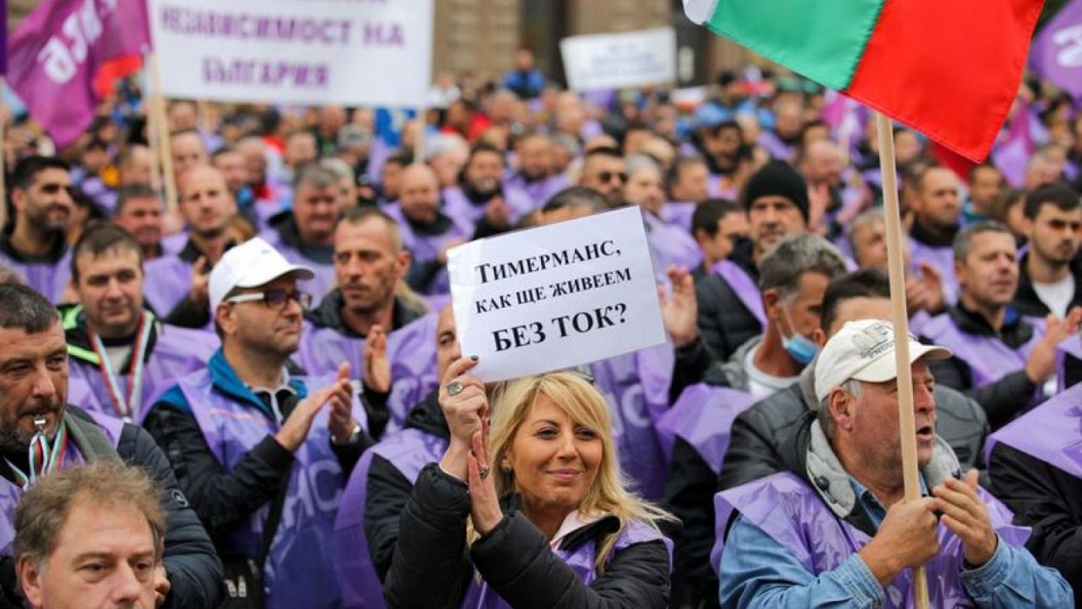 Green energy 'cannot happen now': Miners march to protect coal industry in Bulgaria